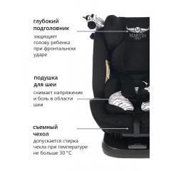 Автокресло Martin noir ProFit Elegant Black Isofix (поворот на 360) (с зеброй) Черный