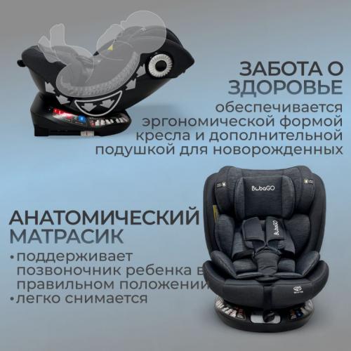 Автокресло Bubago Aspid BG 170-1 Черный (0-36 кг) (Isofix, поворот 360)