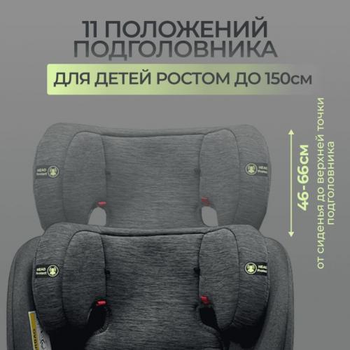 Автокресло Bubago Aspid BG 170-2 Серый (0-36 кг) (Isofix, поворот 360)