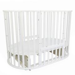 Кроватка круглая-овальная Pituso Monica Маятник поперечный / 103521-1 (белый) (Моника)