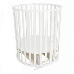 Кроватка круглая-овальная Pituso Monica Маятник поперечный / 103521-1 (белый) (Моника)