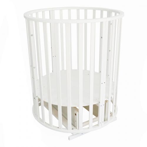 Кроватка круглая-овальная Pituso Monica Маятник поперечный / 103521-1 (белый) (Моника)