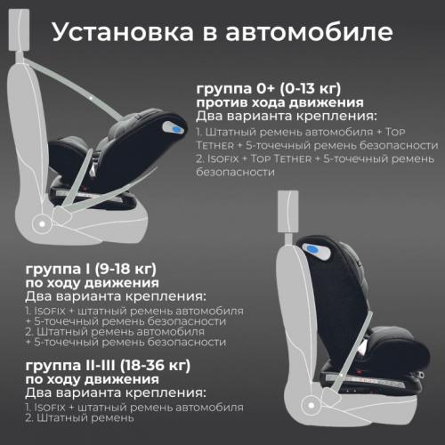 Автокресло Bubago Noxa BG 177-1 Черный (0-36 кг) (Isofix, поворот 360)