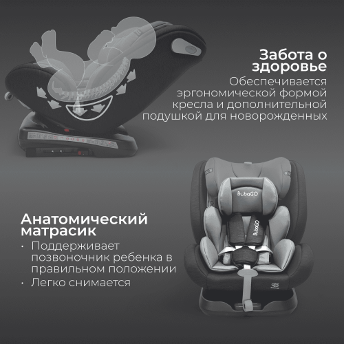 Автокресло Bubago Noxa BG 177-1 Черный (0-36 кг) (Isofix, поворот 360)