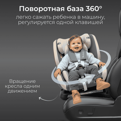 Автокресло Bubago Noxa BG 177-2 Серый (0-36 кг) (Isofix, поворот 360)