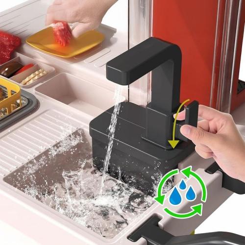 Игровой набор Детская кухня (вода, свет, звук, 103 см высота, 82 предмета) 889-281 Зеленый