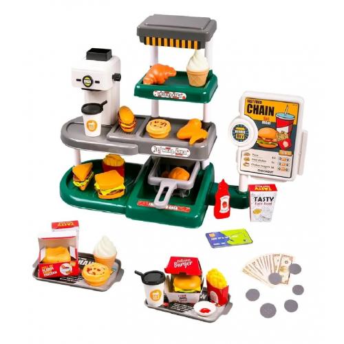 Набор игровой фаст фуда Закусочная бургер 71 предмет 668-139 Зеленый