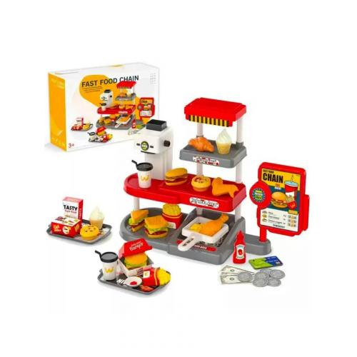 Набор игровой фаст фуда Закусочная бургер 71 предмет 668-140 Красный
