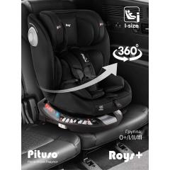 Автокресло Pituso Roys + Plus 0-36 кг IsoFix Black, black Inlay / Черный, Черный вкладыш