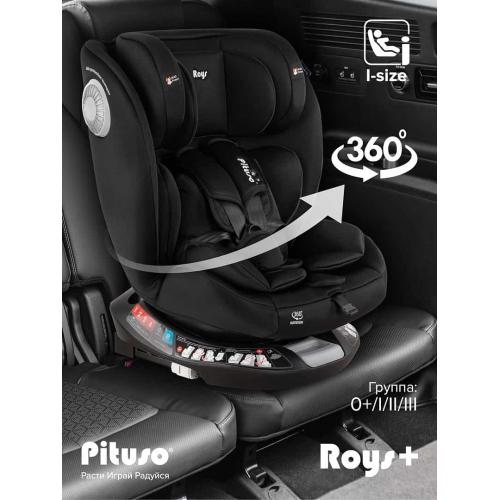 Автокресло Pituso Roys + Plus 0-36 кг IsoFix Black, black Inlay / Черный, Черный вкладыш