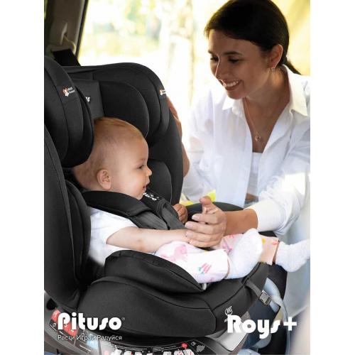 Автокресло Pituso Roys + Plus 0-36 кг IsoFix Black, black Inlay / Черный, Черный вкладыш