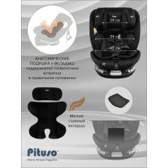 Автокресло Pituso Roys + Plus 0-36 кг IsoFix Black, black Inlay / Черный, Черный вкладыш
