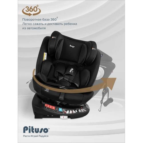 Автокресло Pituso Roys + Plus 0-36 кг IsoFix Black, black Inlay / Черный, Черный вкладыш