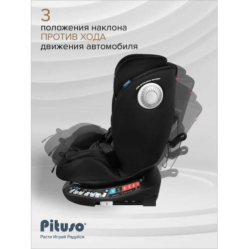 Автокресло Pituso Roys + Plus 0-36 кг IsoFix Black, black Inlay / Черный, Черный вкладыш