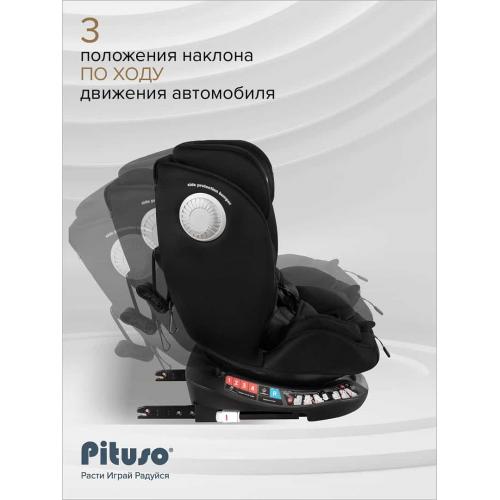Автокресло Pituso Roys + Plus 0-36 кг IsoFix Black, black Inlay / Черный, Черный вкладыш