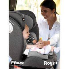 Автокресло Pituso Roys + Plus 0-36 кг IsoFix Dark grey, grey Inlay / Т.серый, Серый вкладыш