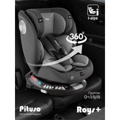 Автокресло Pituso Roys + Plus 0-36 кг IsoFix Dark grey, grey Inlay / Т.серый, Серый вкладыш