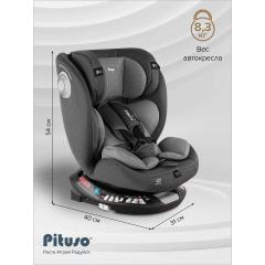 Автокресло Pituso Roys + Plus 0-36 кг IsoFix Dark grey, grey Inlay / Т.серый, Серый вкладыш