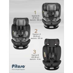 Автокресло Pituso Roys + Plus 0-36 кг IsoFix Dark grey, grey Inlay / Т.серый, Серый вкладыш