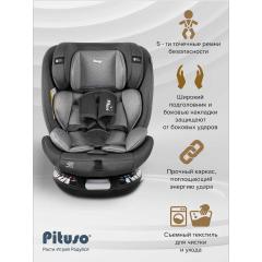 Автокресло Pituso Roys + Plus 0-36 кг IsoFix Dark grey, grey Inlay / Т.серый, Серый вкладыш