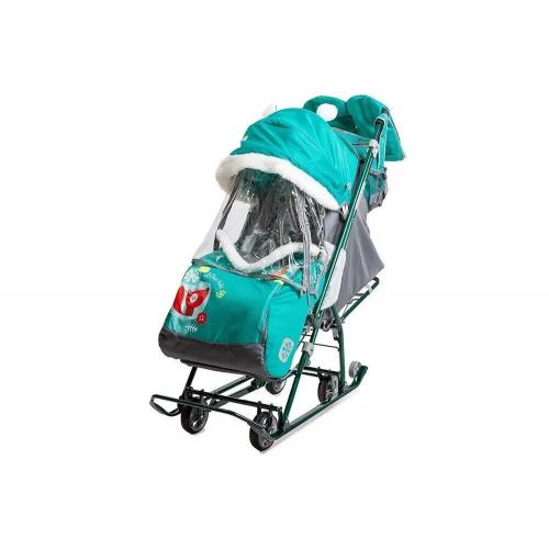 Cанки-коляска Ника НАШИ ДЕТКИ 5-1 с лисичкой изумрудный  НДТ5-1/4