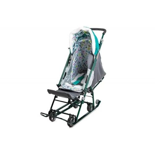 Cанки-коляска Ника НАШИ ДЕТКИ 5-1 с лисичкой изумрудный  НДТ5-1/4