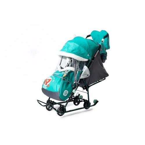 Cанки-коляска Ника НАШИ ДЕТКИ 5-1 с лисичкой изумрудный  НДТ5-1/4