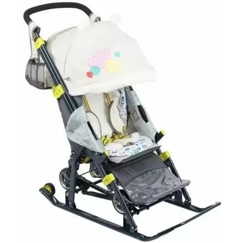 Cанки-коляска Ника НАШИ ДЕТКИ 5-1 с медвежонком бежевый НДТ5-1/5