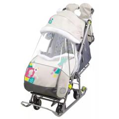 Cанки-коляска Ника НАШИ ДЕТКИ 5-1 с медвежонком бежевый НДТ5-1/5