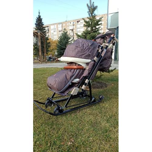 Cанки-коляска Ника НИКА ДЕТЯМ 7 В елочку коричневый НД7-8К/2