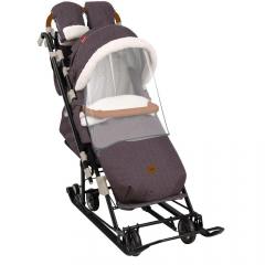 Cанки-коляска Ника НИКА ДЕТЯМ 7 В елочку коричневый НД7-8К/2