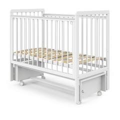 Кроватка детская PITUSO TINY (оптима) маятник/колесо Белая аляска быстросъемная стенка