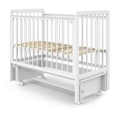 Кроватка детская PITUSO TINY (оптима) маятник/колесо Белая аляска быстросъемная стенка