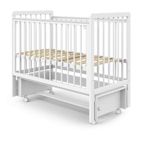 Кроватка детская PITUSO TINY (оптима) маятник/колесо Белая аляска быстросъемная стенка