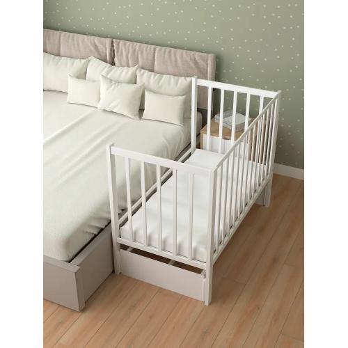 Детская кроватка СКВ-Компани 3194001 (5 уровней ложа, маятник продольный) белый