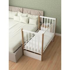 Детская кроватка СКВ-Компани 3194001-6	(5 уровней ложа, маятник) белый-бук