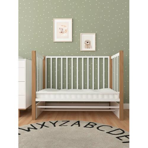 Детская кроватка СКВ-Компани 3194001-6	(5 уровней ложа, маятник) белый-бук