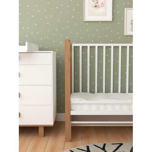 Детская кроватка СКВ-Компани 3194001-6	(5 уровней ложа, маятник) белый-бук