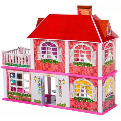 Домик для кукол My Lovely Villa 6980 (83 см, мебель) Кукольный домик двухэтажный с мебелью