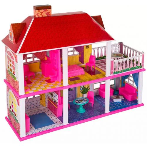 Домик для кукол My Lovely Villa 6980 (83 см, мебель) Кукольный домик двухэтажный с мебелью