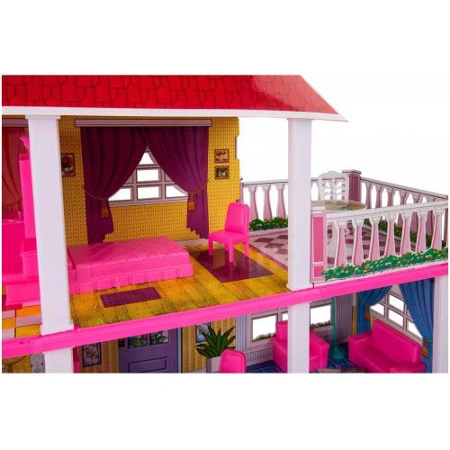 Домик для кукол My Lovely Villa 6980 (83 см, мебель) Кукольный домик двухэтажный с мебелью