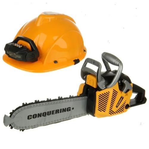 Игрушечная бензопила с каской T006