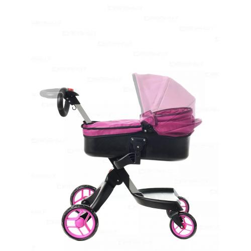 Коляска для кукол 9631A (Purpl 15) с люлькой переноской Пурпурный