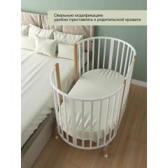 Комплект кроватка + матрас (2шт)  (колеса, маятник) белый бук