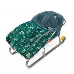 Чехол для санок НИКА Скандинавский вязаный зеленый (матрасик на санки) СС3/10