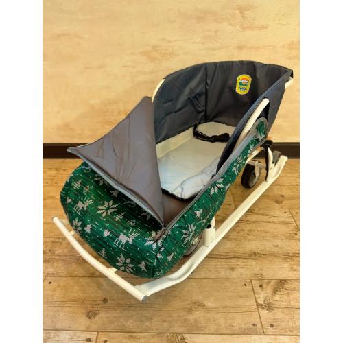 Чехол для санок НИКА Скандинавский вязаный зеленый (матрасик на санки) СС3/10