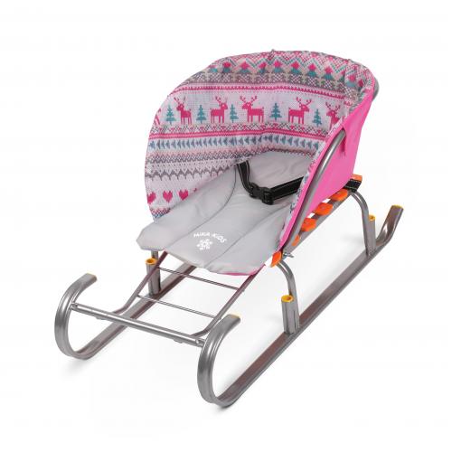 Чехол для санок НИКА Вязаный Розовый (матрасик на санки) СС2-1/5