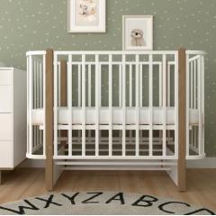 Детская кроватка СКВ-Компани 394001-6 (маятник) белый бук