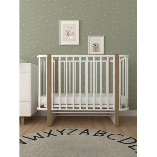 Детская кроватка СКВ-Компани 394001-6 (маятник) белый бук