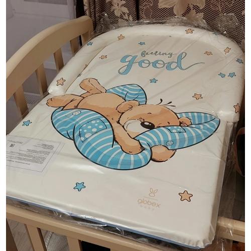 Доска пеленальная ГЛОБЭКС Globex  Комфорт Мишка на подушке голубой 4205/6 / Подкова
